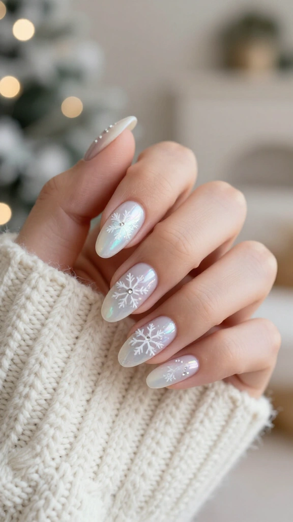 Pearlescent Snowflake Embellishments