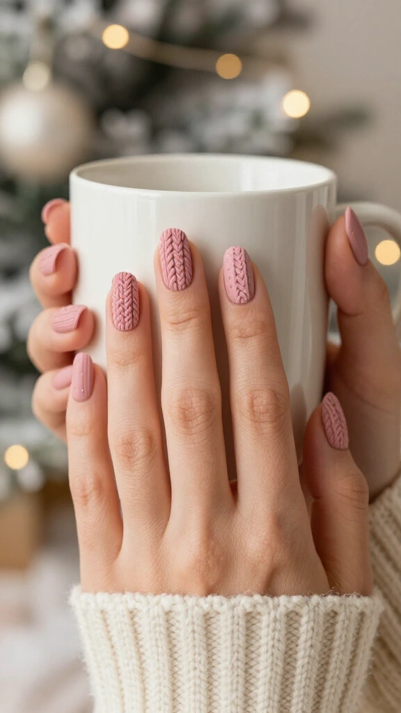 3D Textured Sweater Knit Nails