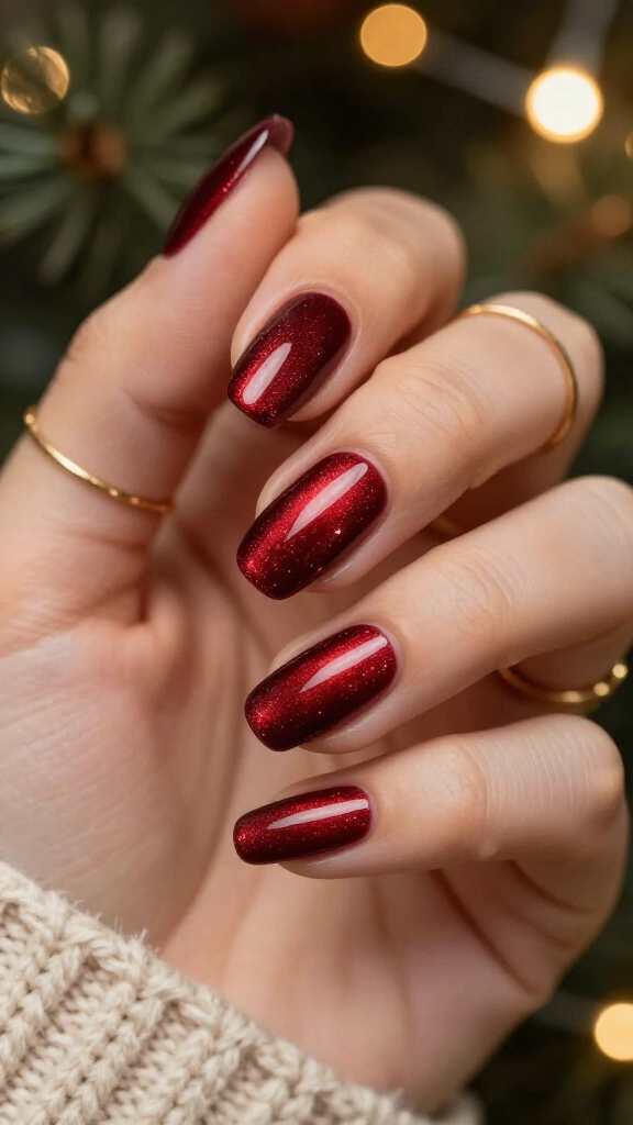 Deep Red Magnetic Cat Eye