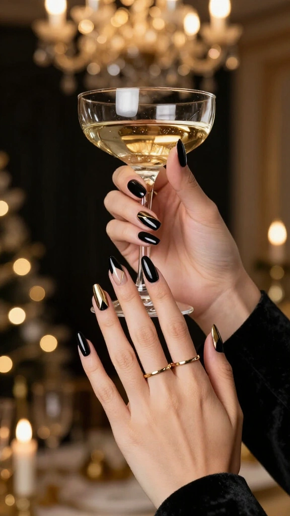 Black Tie Black and Gold Geometrics