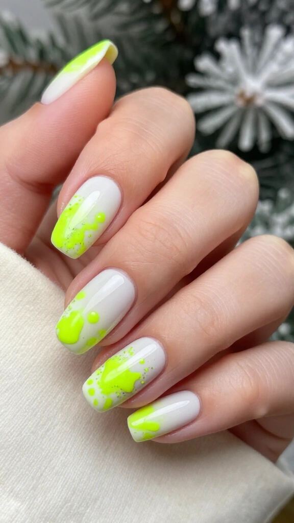 Neon Grinch Splatter Effect
