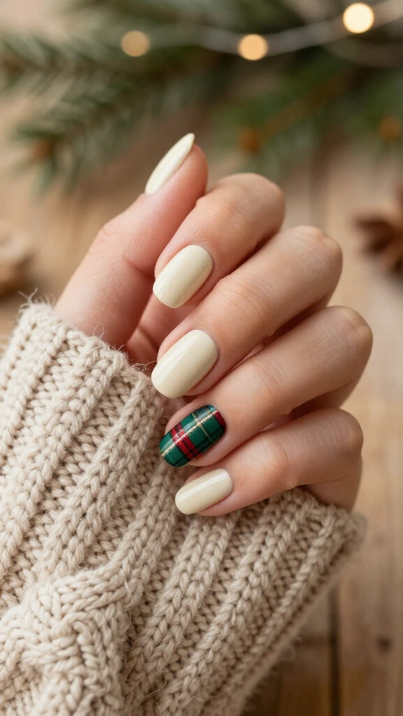 Cozy Tartan Plaid Feature Nail