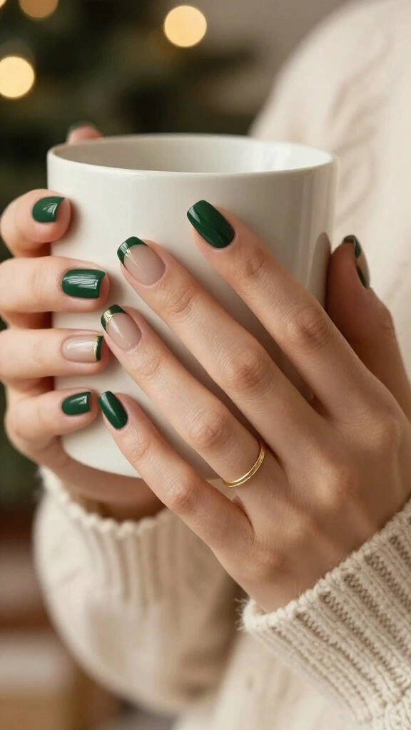 Forest Green Negative Space Half-Moons