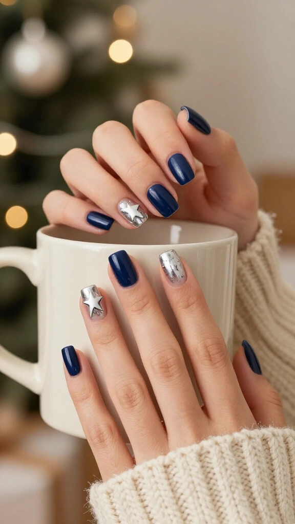 Midnight Navy with Silver Starlight